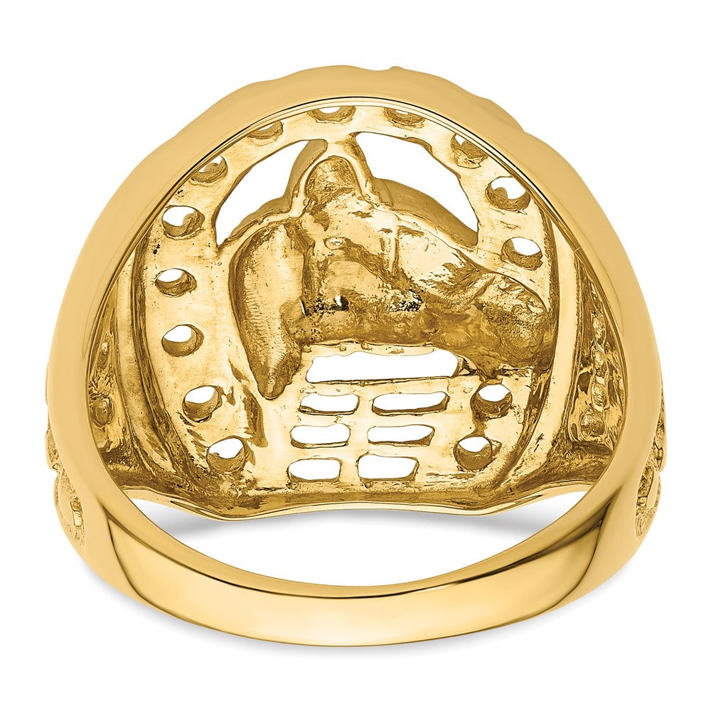 14k Horseshoe w/Horse in Center Mens Ring Mounting
