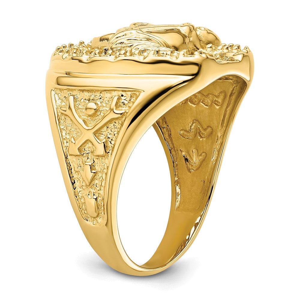 14k Horseshoe w/Horse in Center Mens Ring Mounting