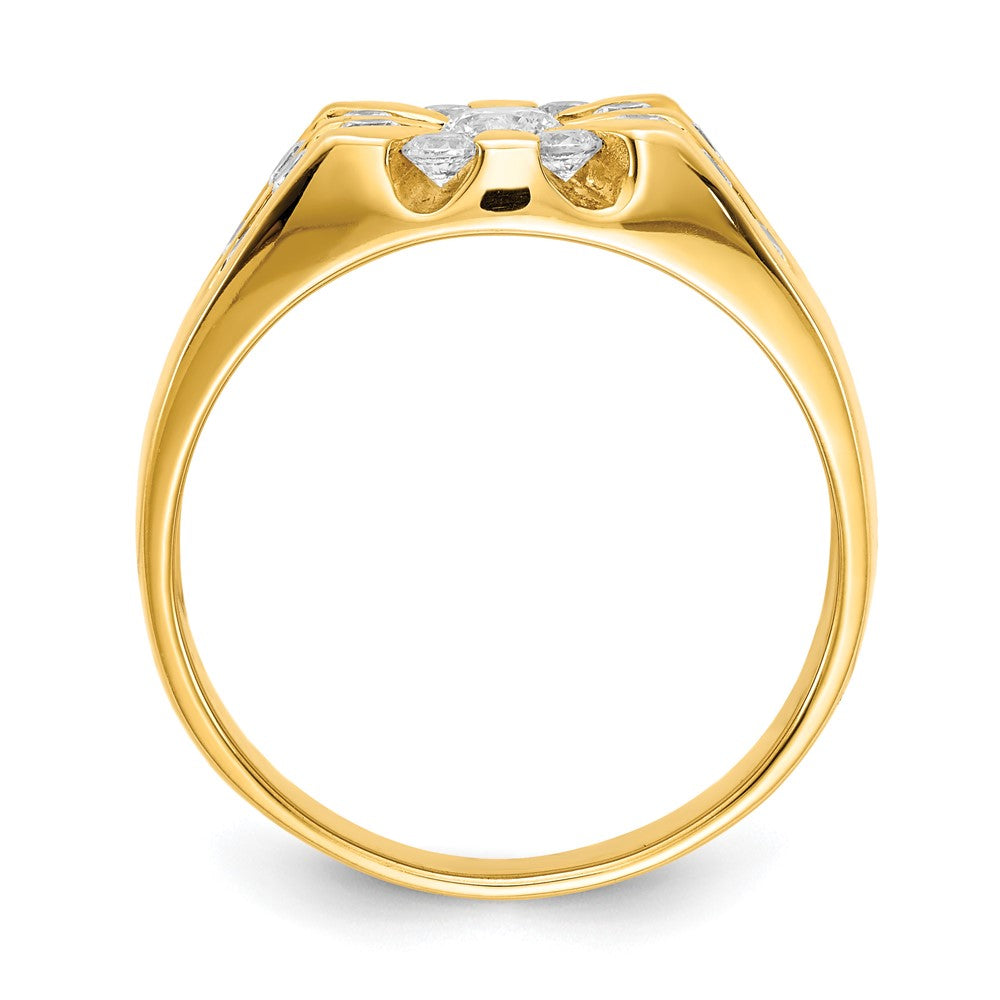 14k Fancy Star-Top Mens Diamond Ring Mounting