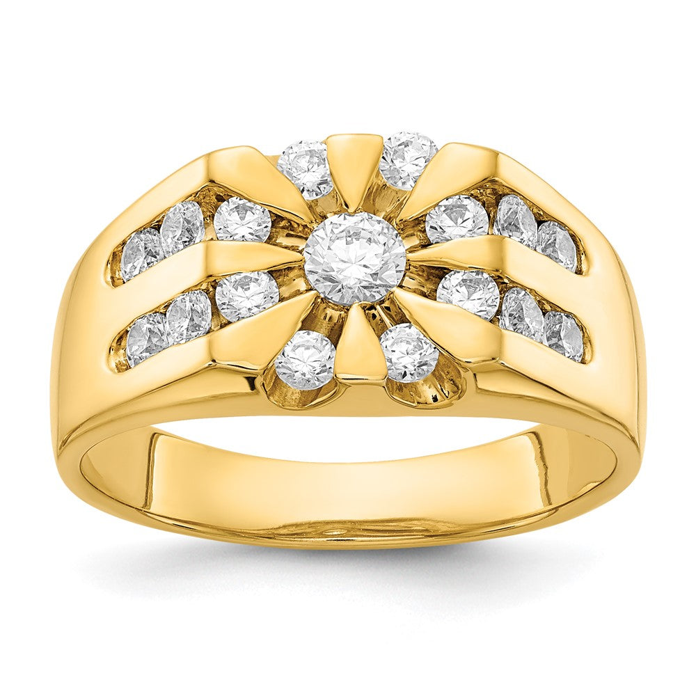 14k Fancy Star-Top Mens Diamond Ring Mounting