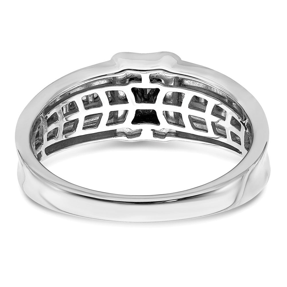 14k Two-tone Onyx and Diamond Mens Ring