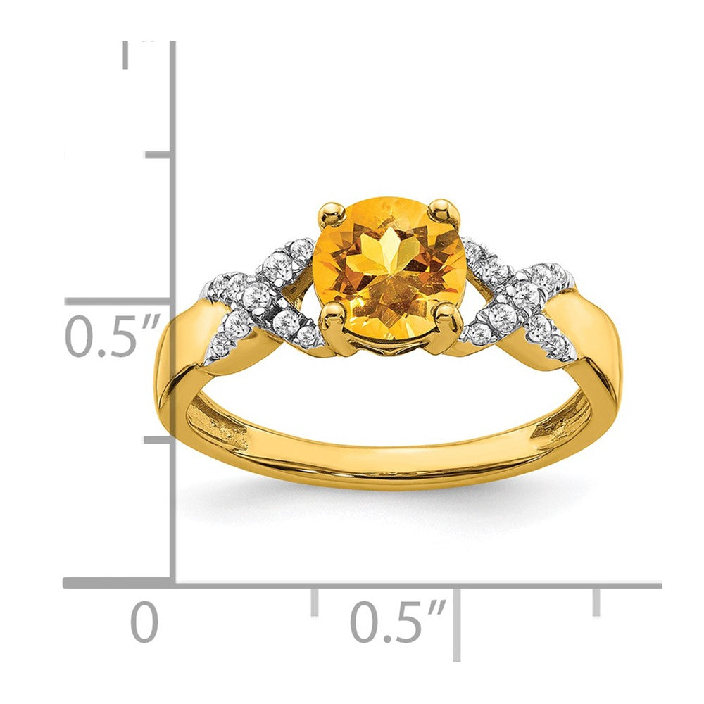 14k Two-tone Citrine and Diamond Ring