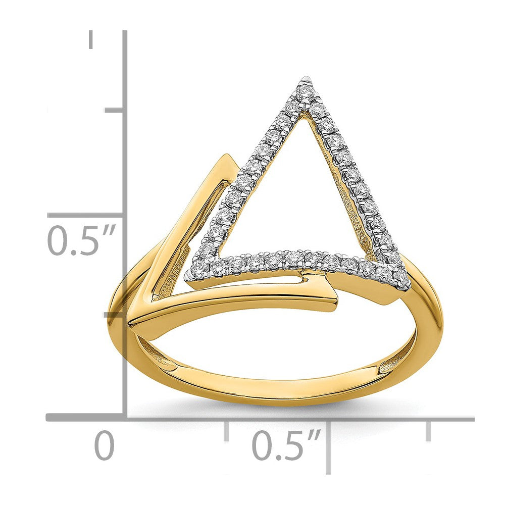 14k Polished Double Triangle Diamond Ring