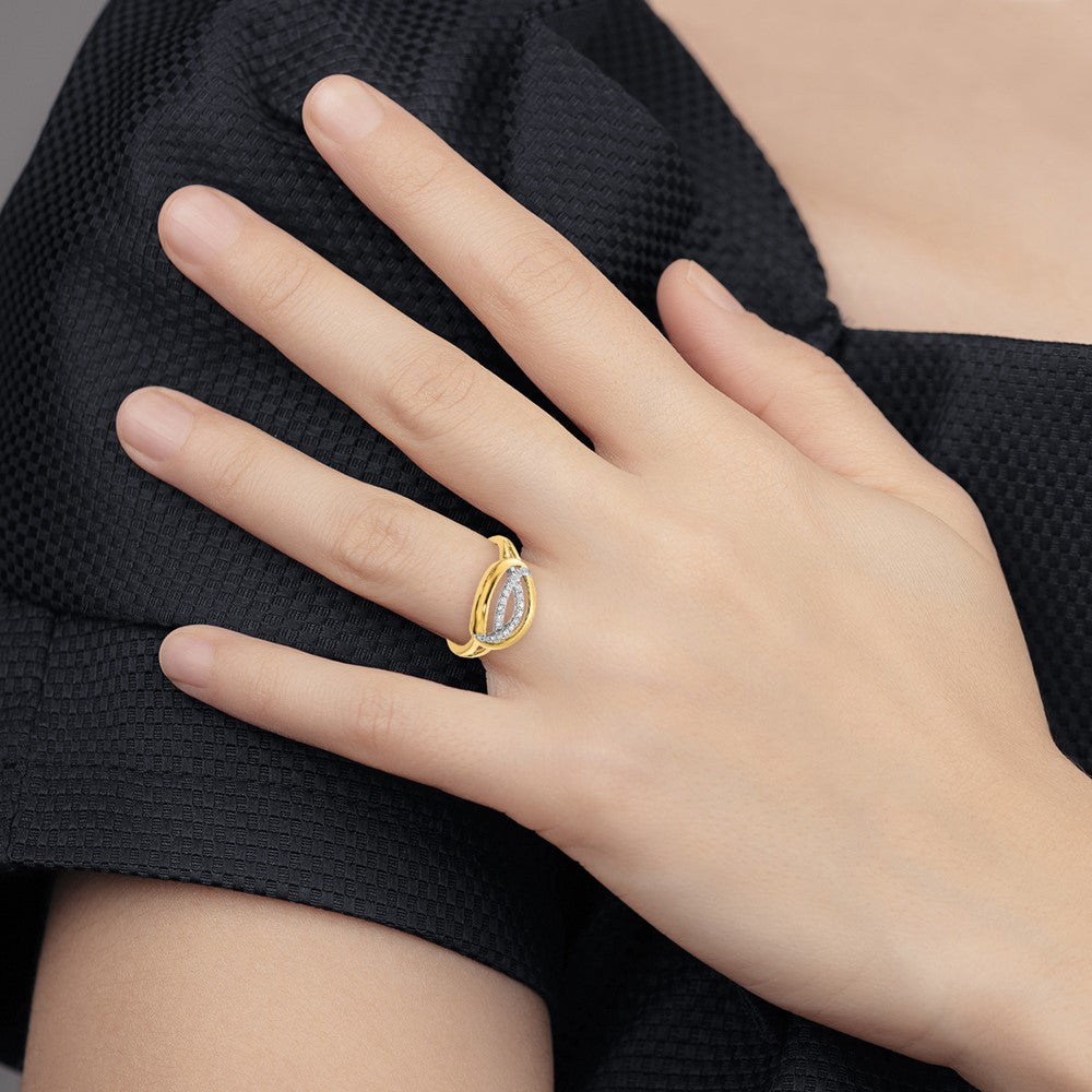 14k Polished Diamond Oval Ring