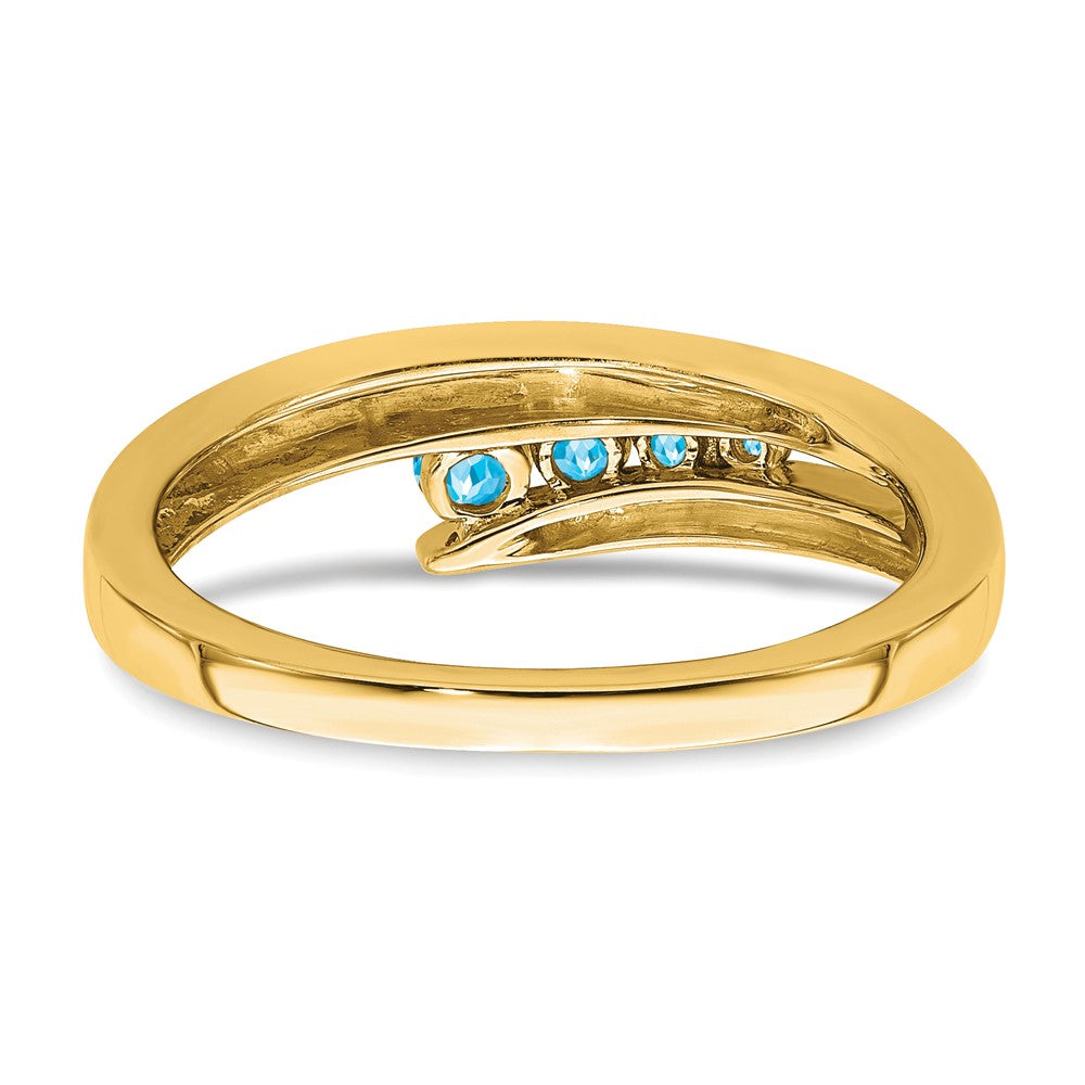 14k Blue Topaz 4-stone Ring