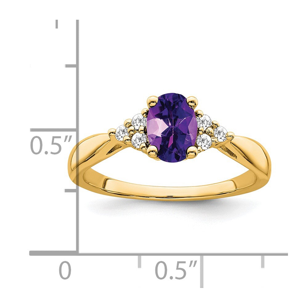 14k Amethyst and Diamond Ring