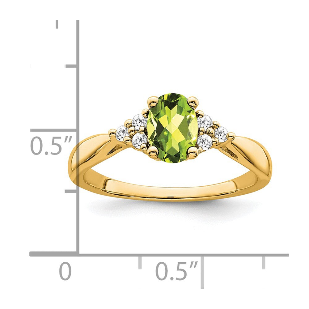 14k Peridot and Diamond Ring