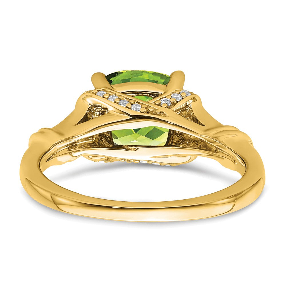 14k Peridot and Diamond Ring