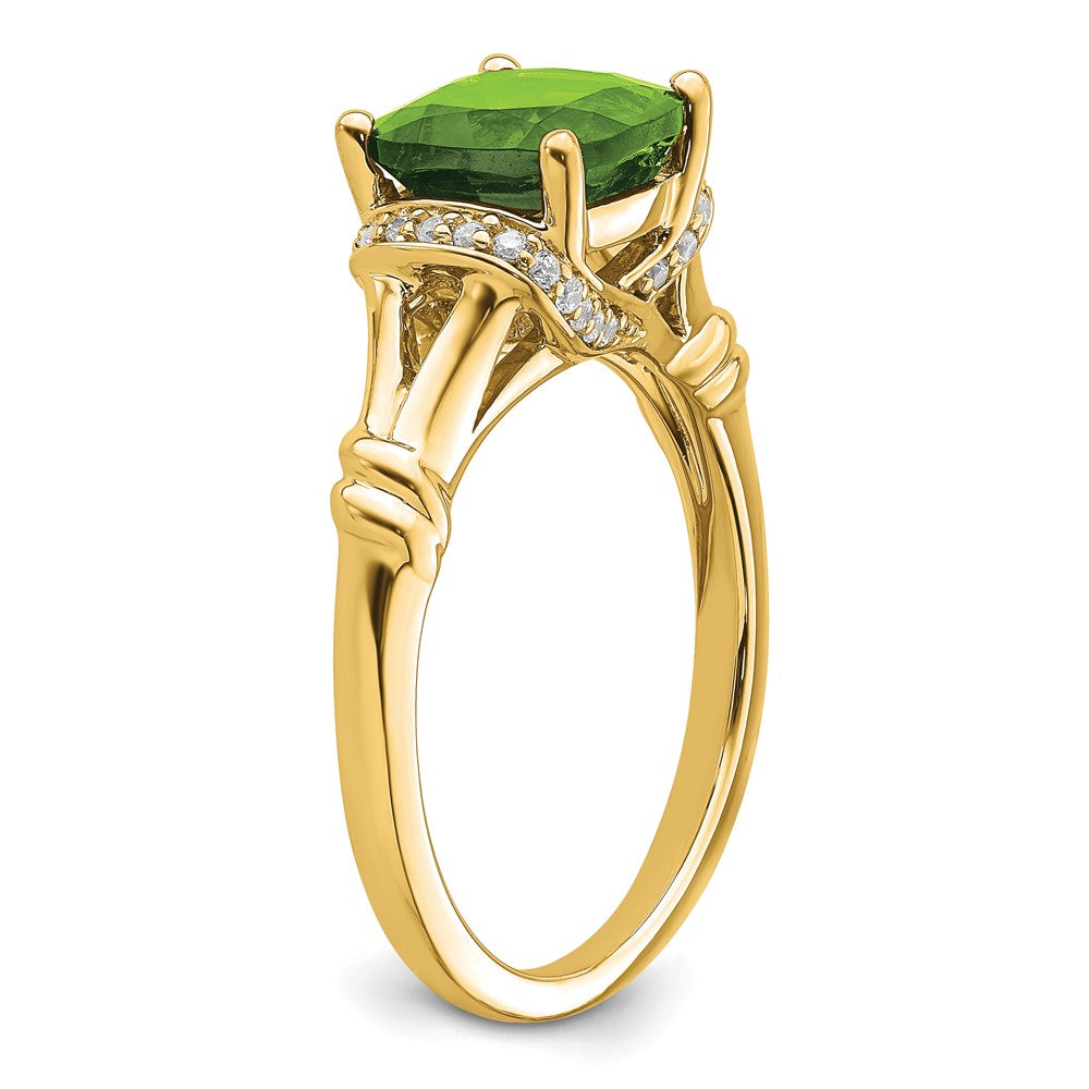 14k Peridot and Diamond Ring