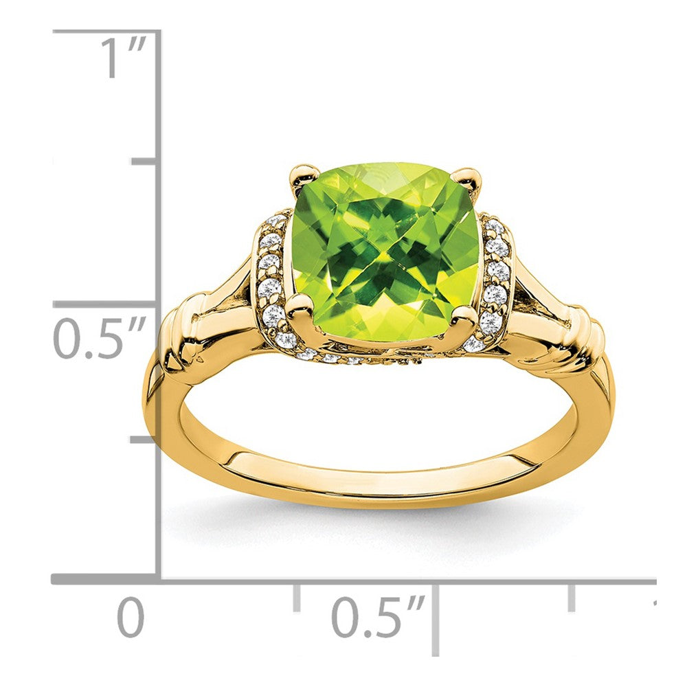 14k Peridot and Diamond Ring