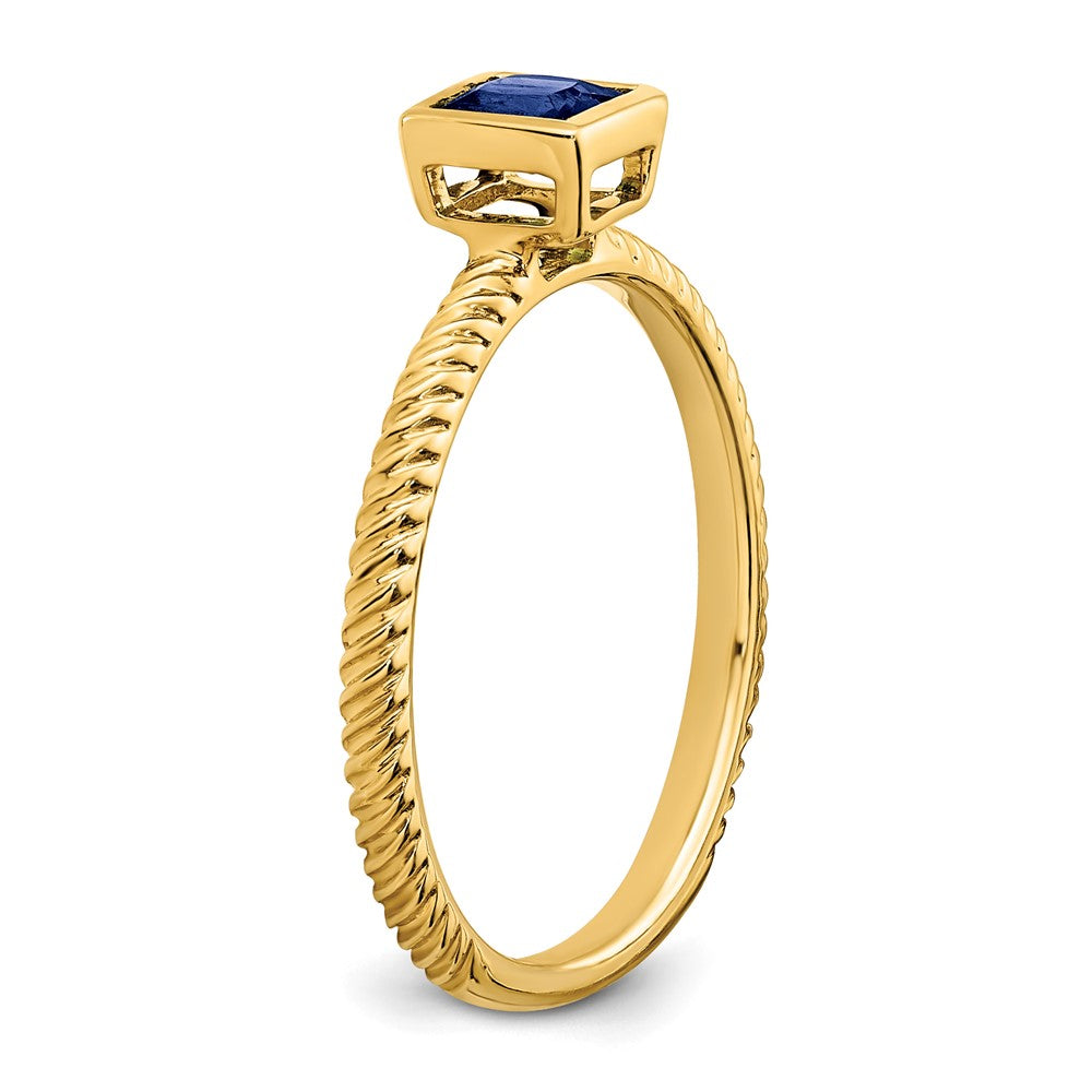 14k Square Bezel Sapphire Ring