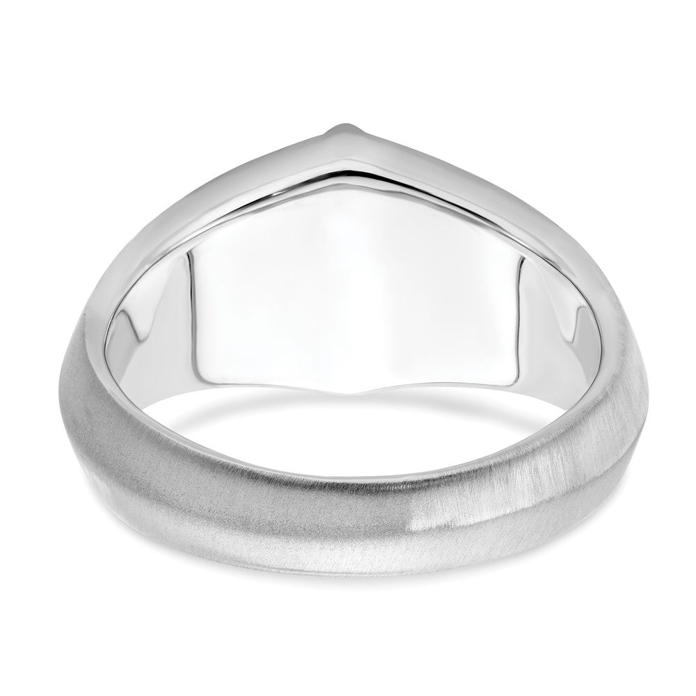 14k White Gold Onyx and Diamond Mens Ring