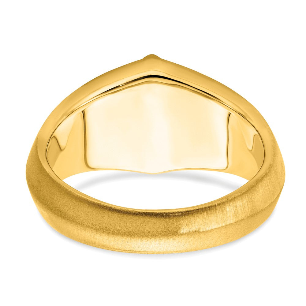 14k Onyx and Diamond Satin Mens Ring