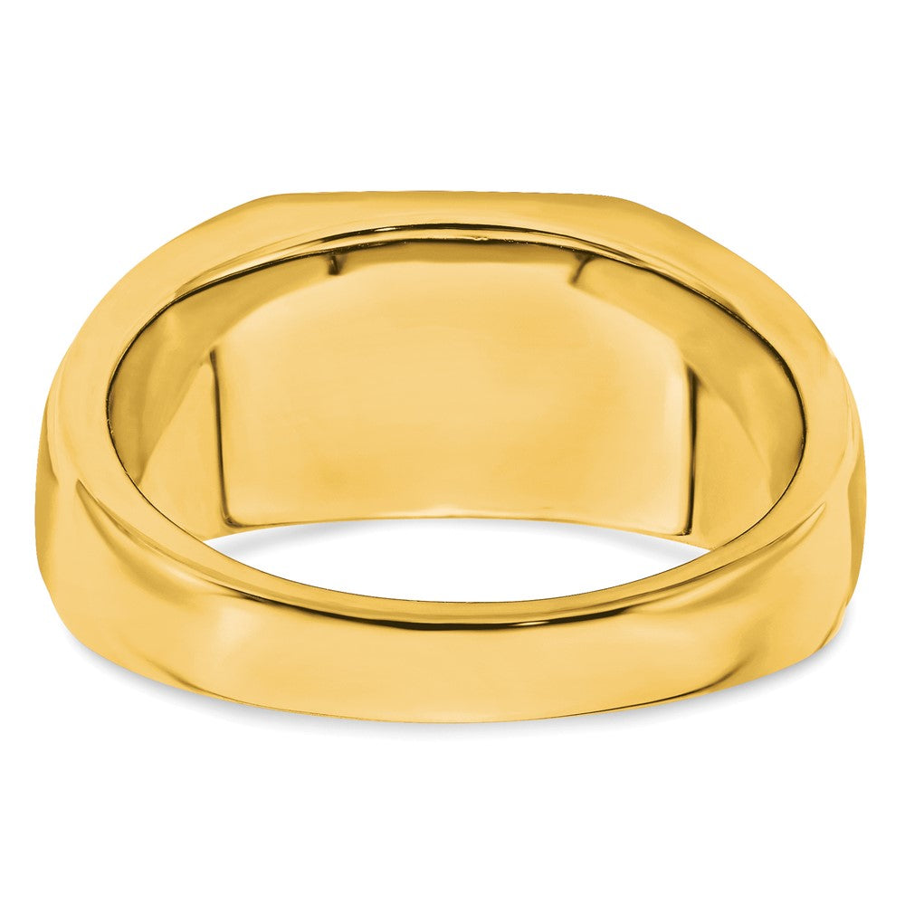 14k Created Sapphire and Diamond Mens Ring
