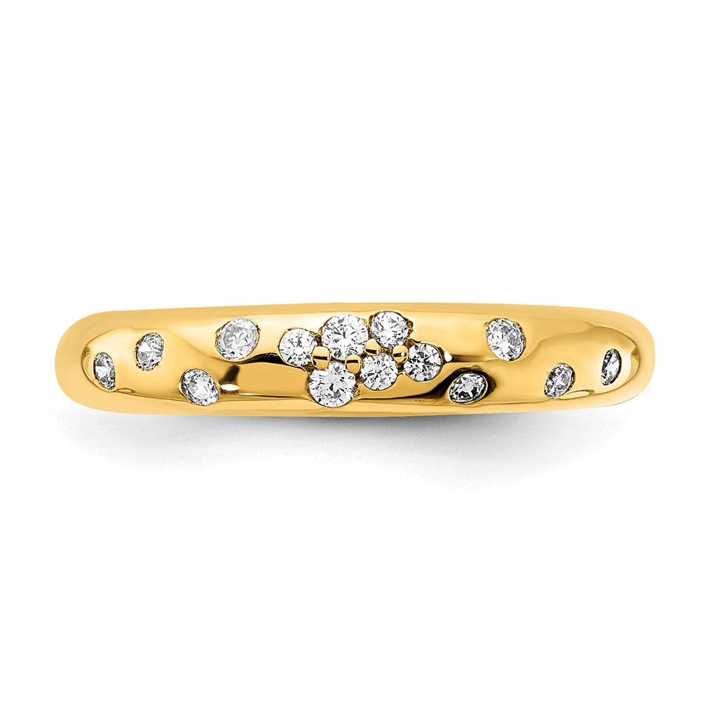 14K White Polished Diamond Sprinkle Ring