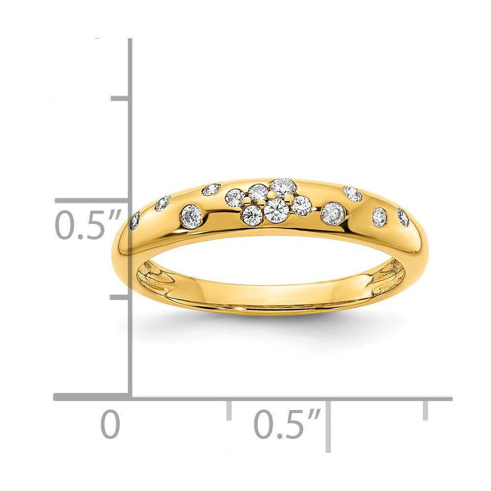 14K Polished Diamond Sprinkle Ring