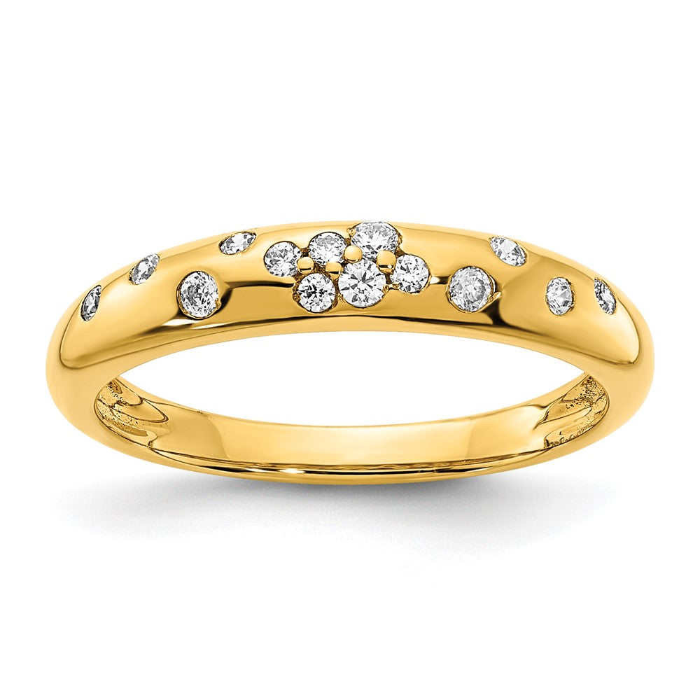 14K White Polished Diamond Sprinkle Ring