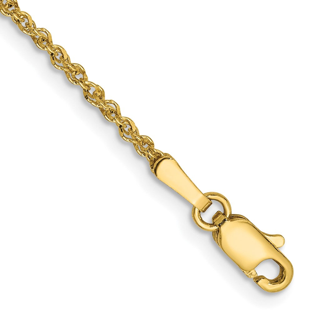 Solid;Diamond-cut;Polished;14k Yellow gold;Lobster
