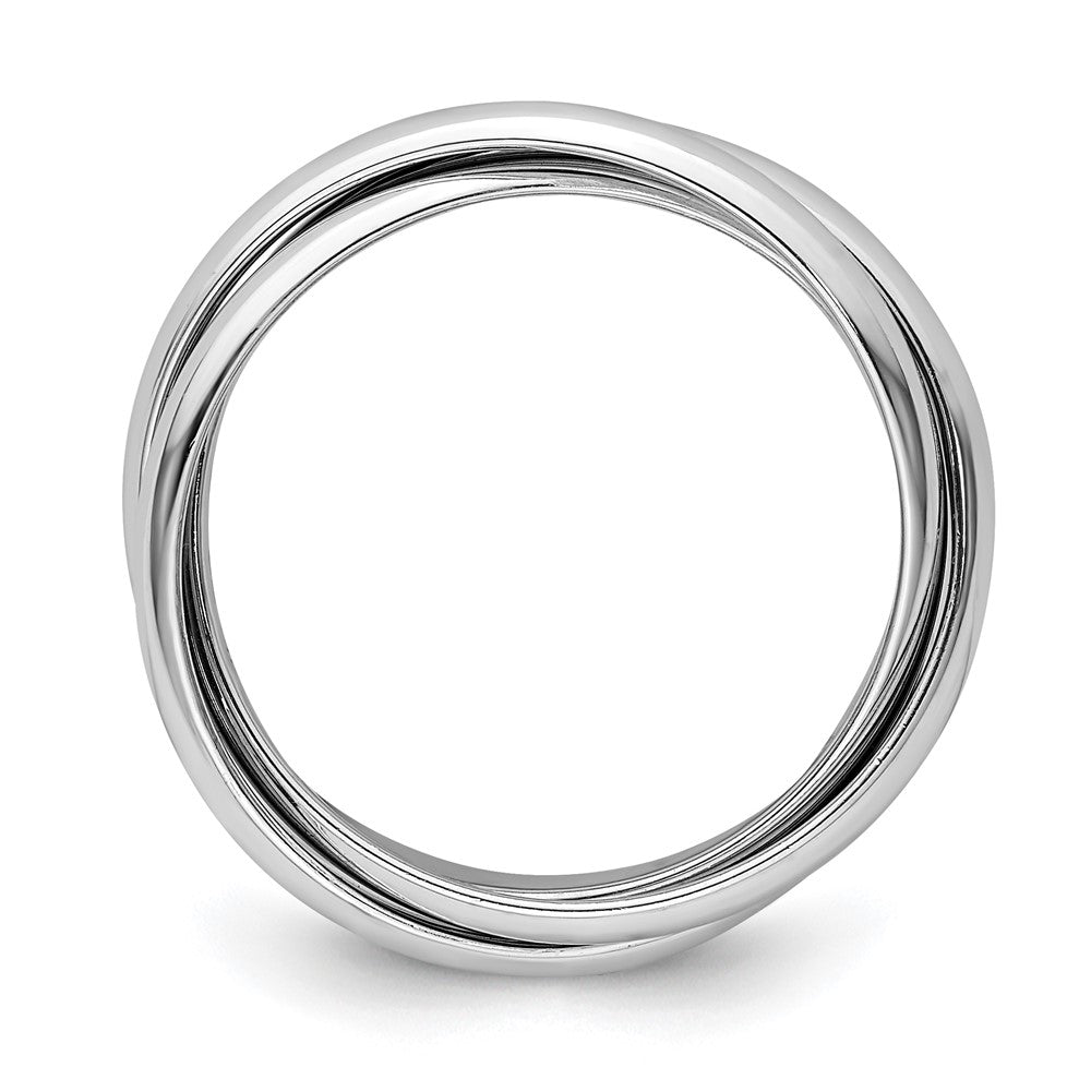 14k White Gold Polished Rolling Ring Size 4