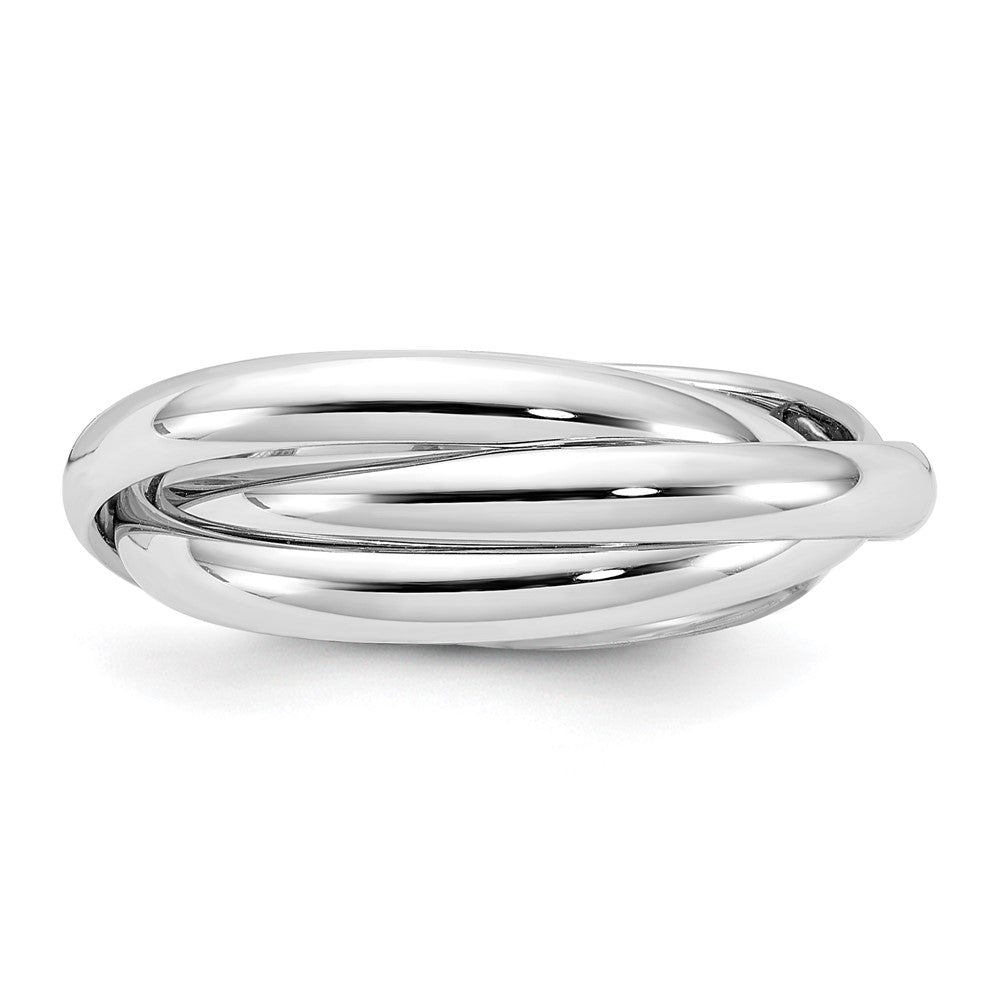 14k White Gold Polished Rolling Ring Size 7