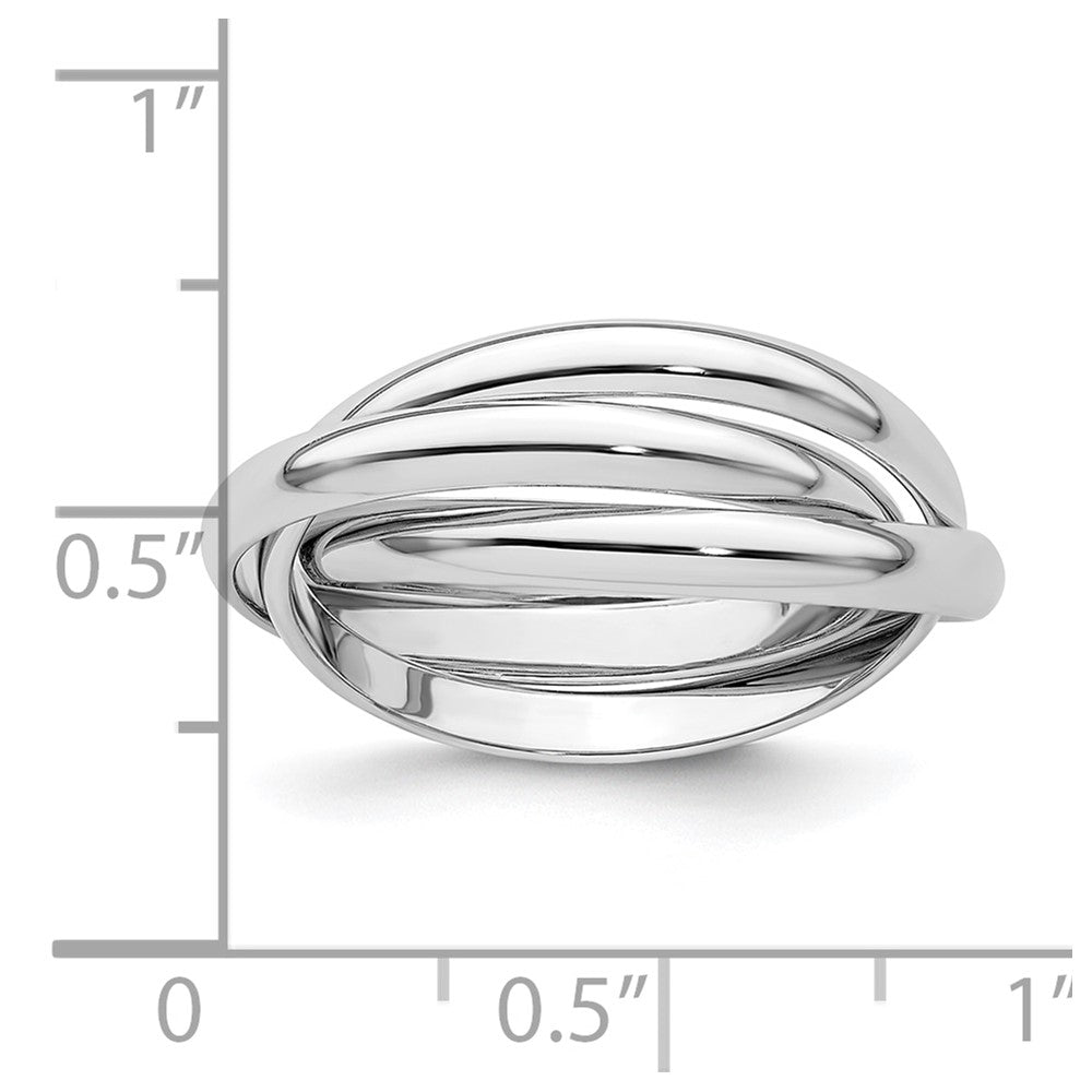14k White Gold Polished Rolling Ring Size 5