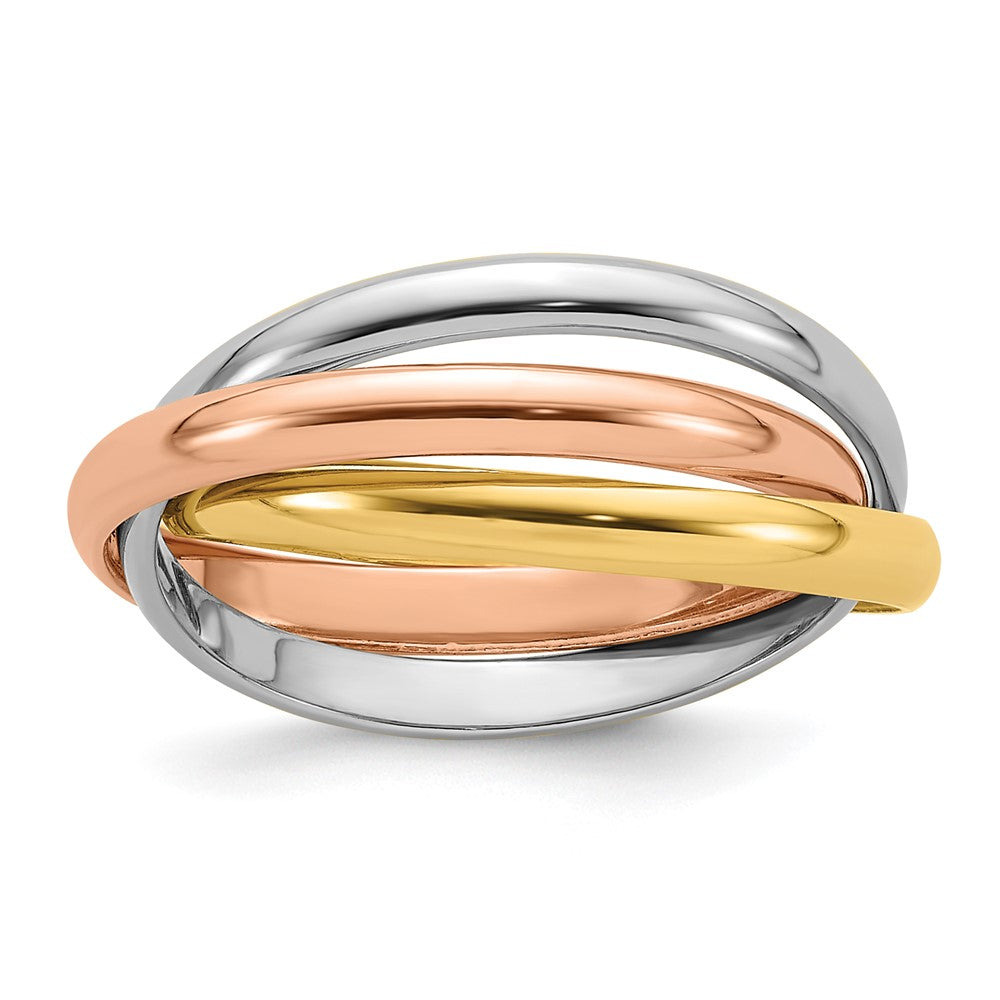 Polished;14K Tri-color;Hollow