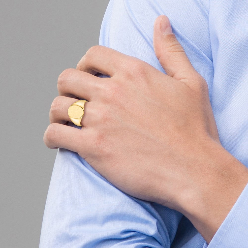 14k 11.5x13.0mm Closed Back Mens Signet Ring