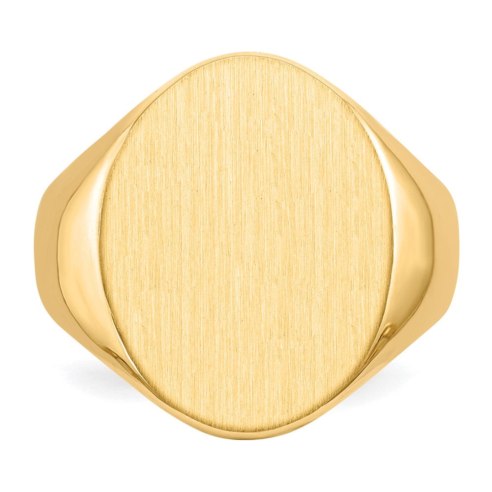 14k 16.0x20.5mm Closed Back Mens Signet Ring