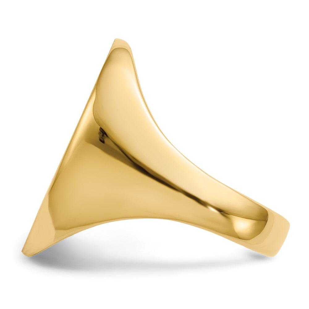 14k 16.0 x21.5mm Closed Back Mens Signet Ring