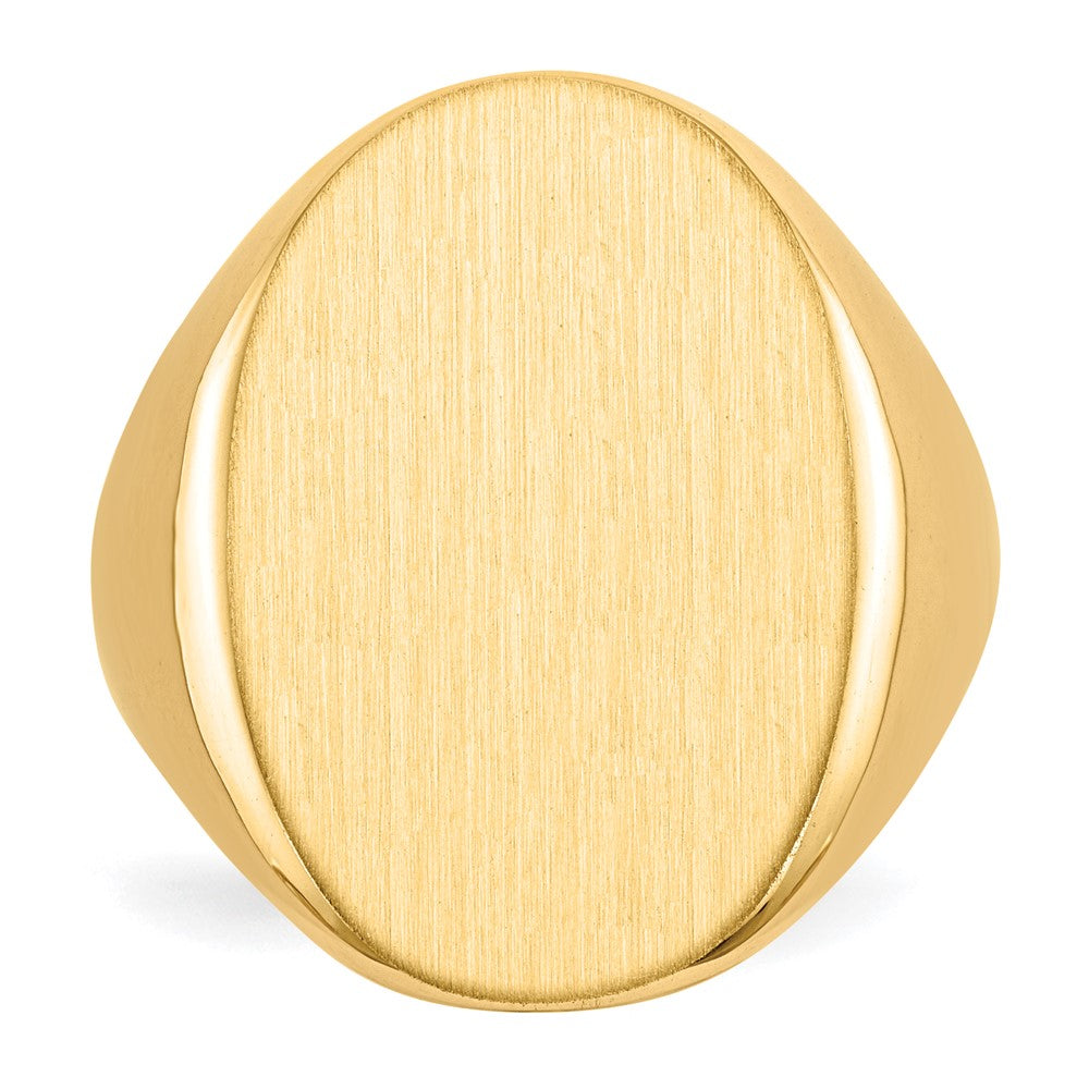 14k 16.0 x21.5mm Closed Back Mens Signet Ring