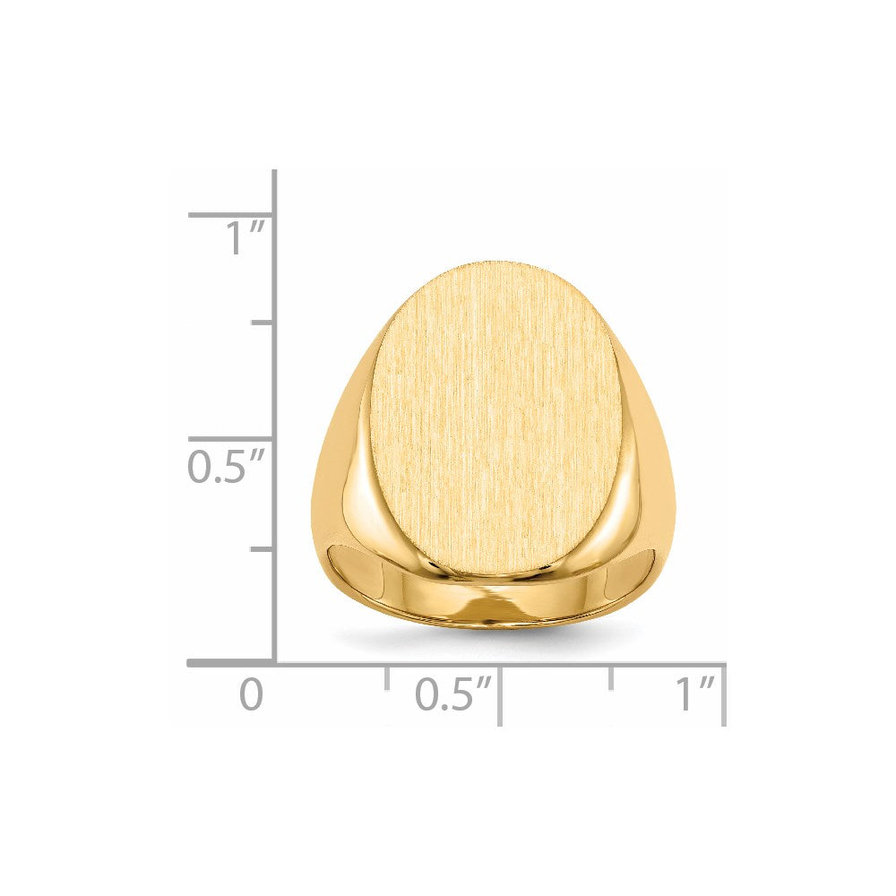 14k 16.0 x21.5mm Closed Back Mens Signet Ring