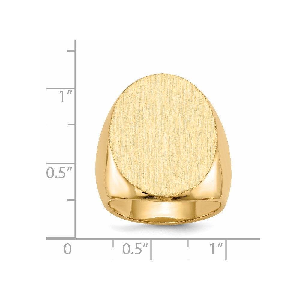 14k 19.0x26.5mm Closed Back Mens Signet Ring