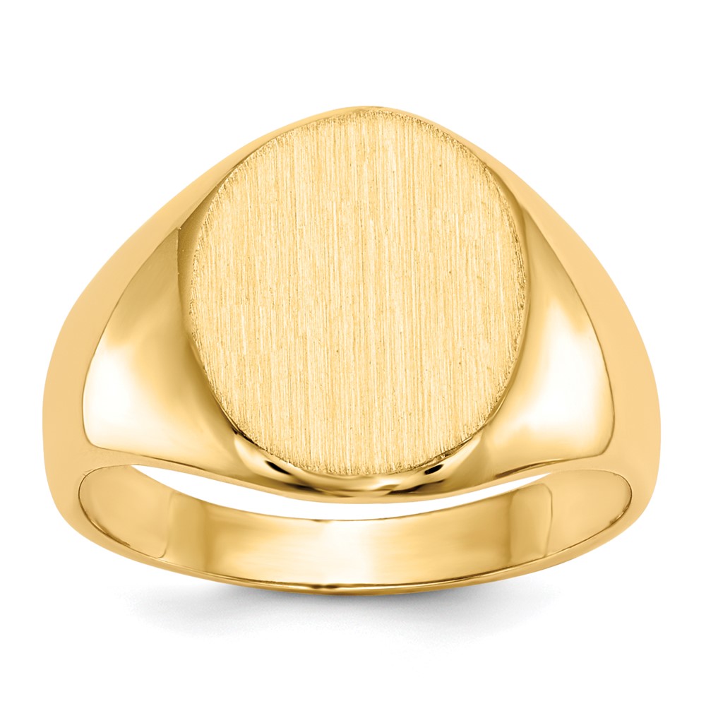 Solid;Polished;14k Yellow gold;Open back;Engravable;Avail. in 10k yellow gold;Avail. in 18k yellow gold;Avail. in 14k white gold;Avail. in platinum;Avail. in 10k white gold;Avail. in 18k white gold;Brushed