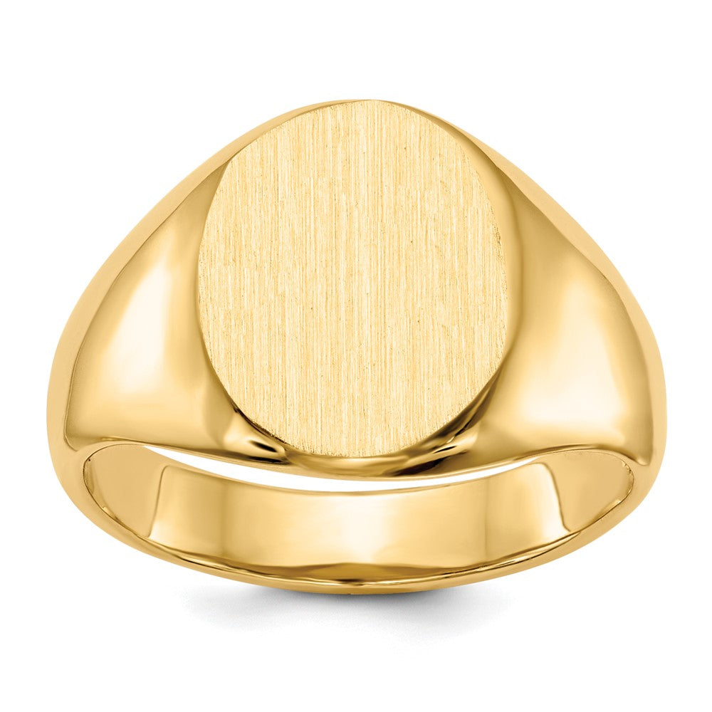 Solid;Polished;14k Yellow gold;Open back;Engravable;Avail. in 10k yellow gold;Avail. in 18k yellow gold;Avail. in platinum;Avail. in 10k white gold;Avail. in 18k white gold;Brushed