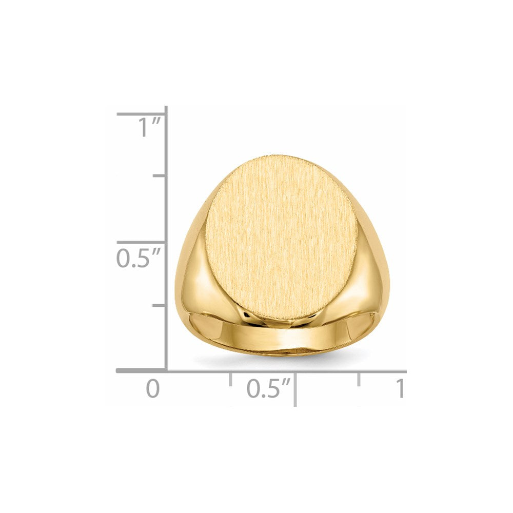 14k 16.5x20.0mm Open Back Mens Signet Ring