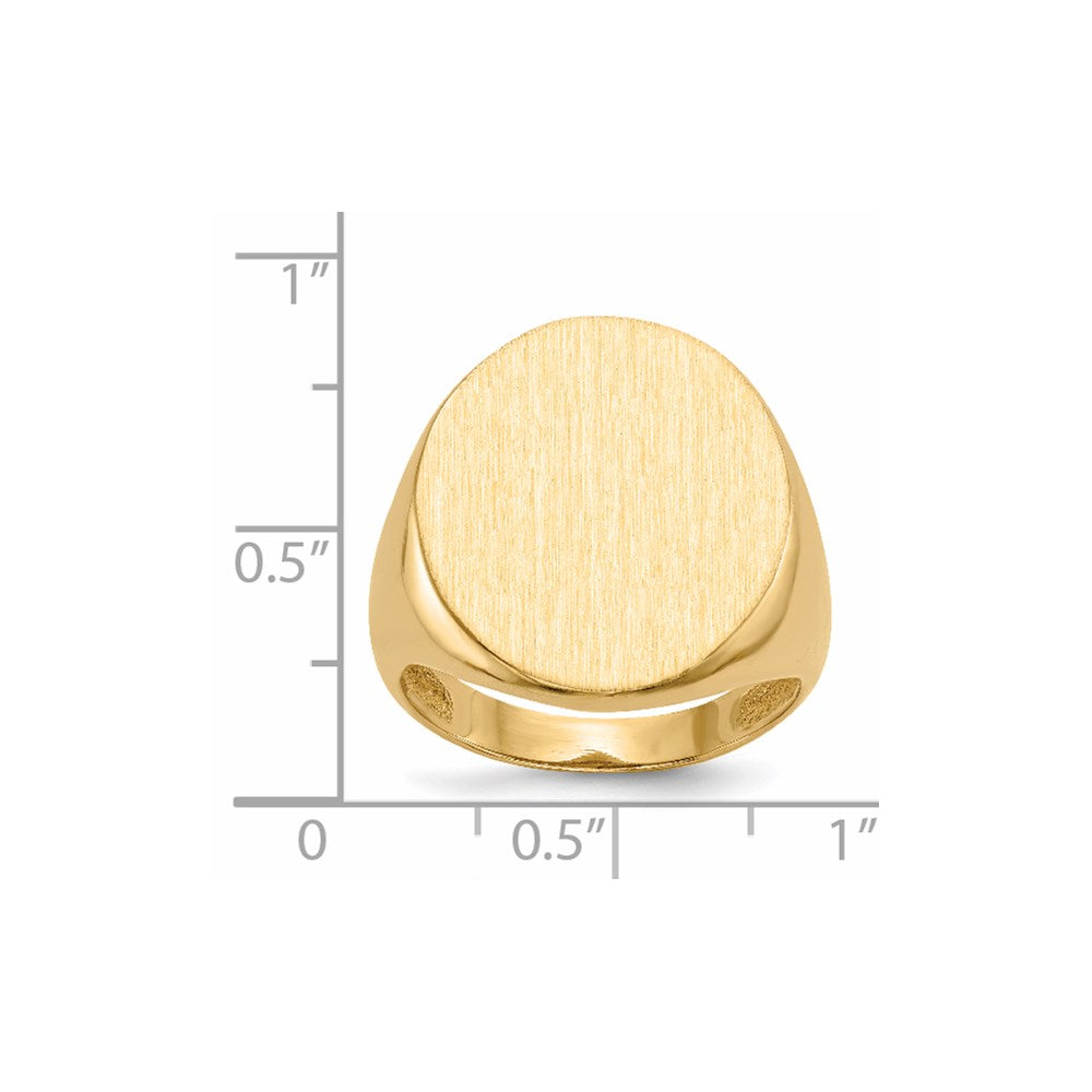 14k 18.0x22.0mm Open Back Mens Signet Ring