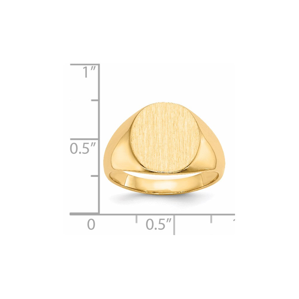 14k 13.5x15.0mm Closed Back Mens Signet Ring