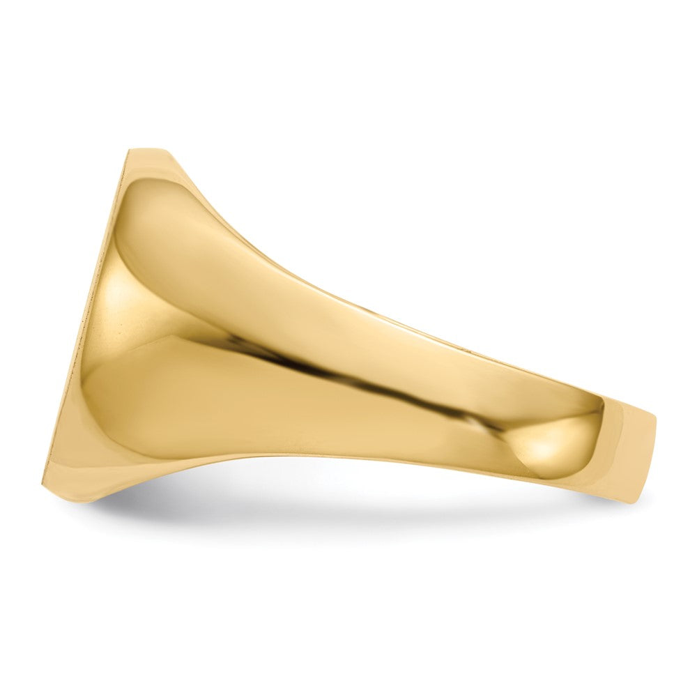 14k 12.0x14.5mm Open Back Mens Signet Ring