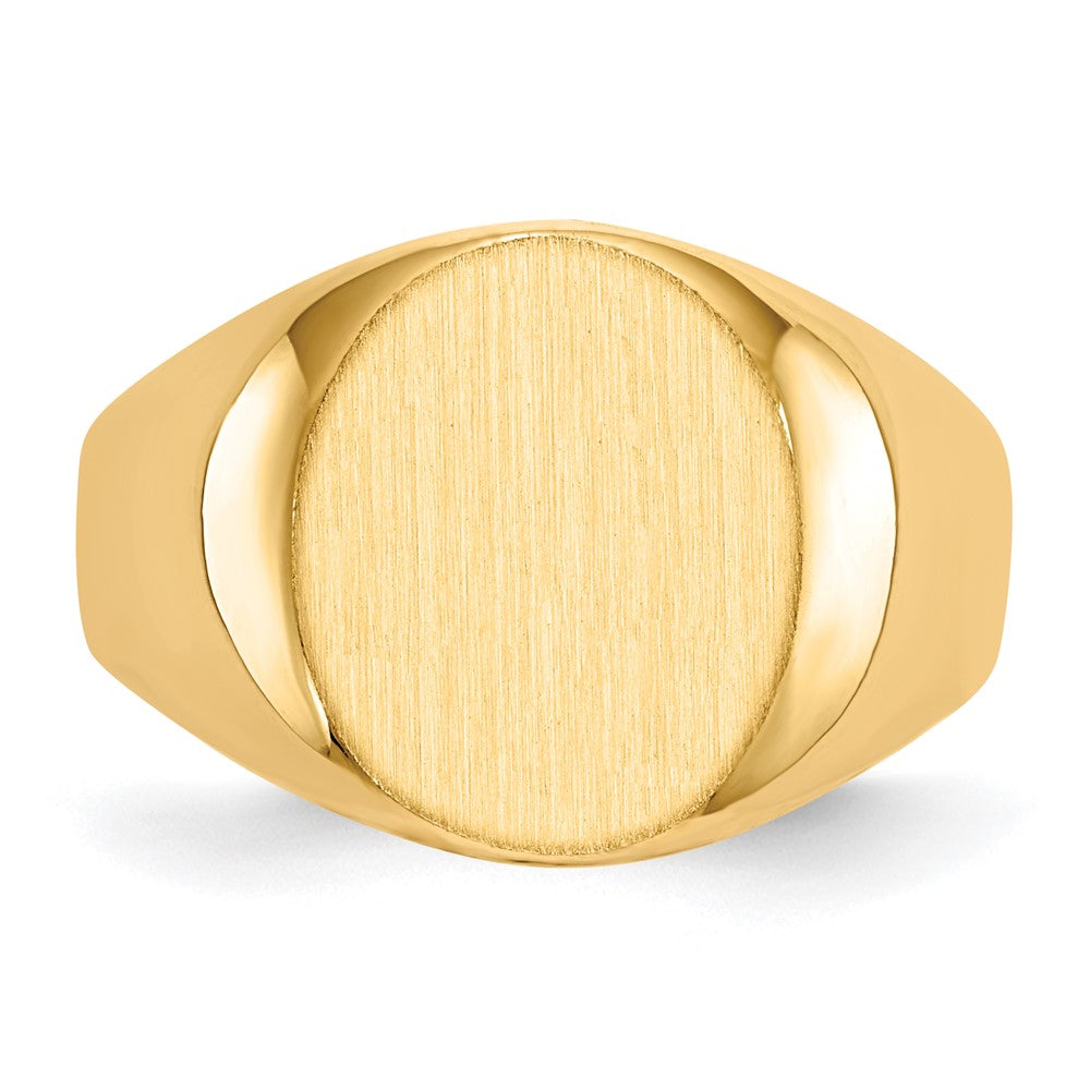 14k 12.0x14.5mm Open Back Mens Signet Ring