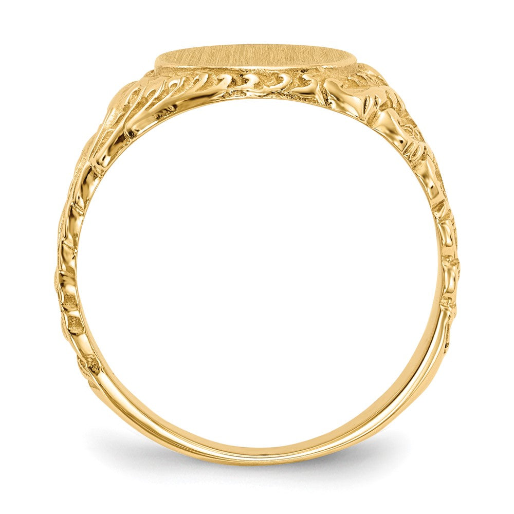 14k 10.5x13.0mm Closed Back Mens Signet Ring