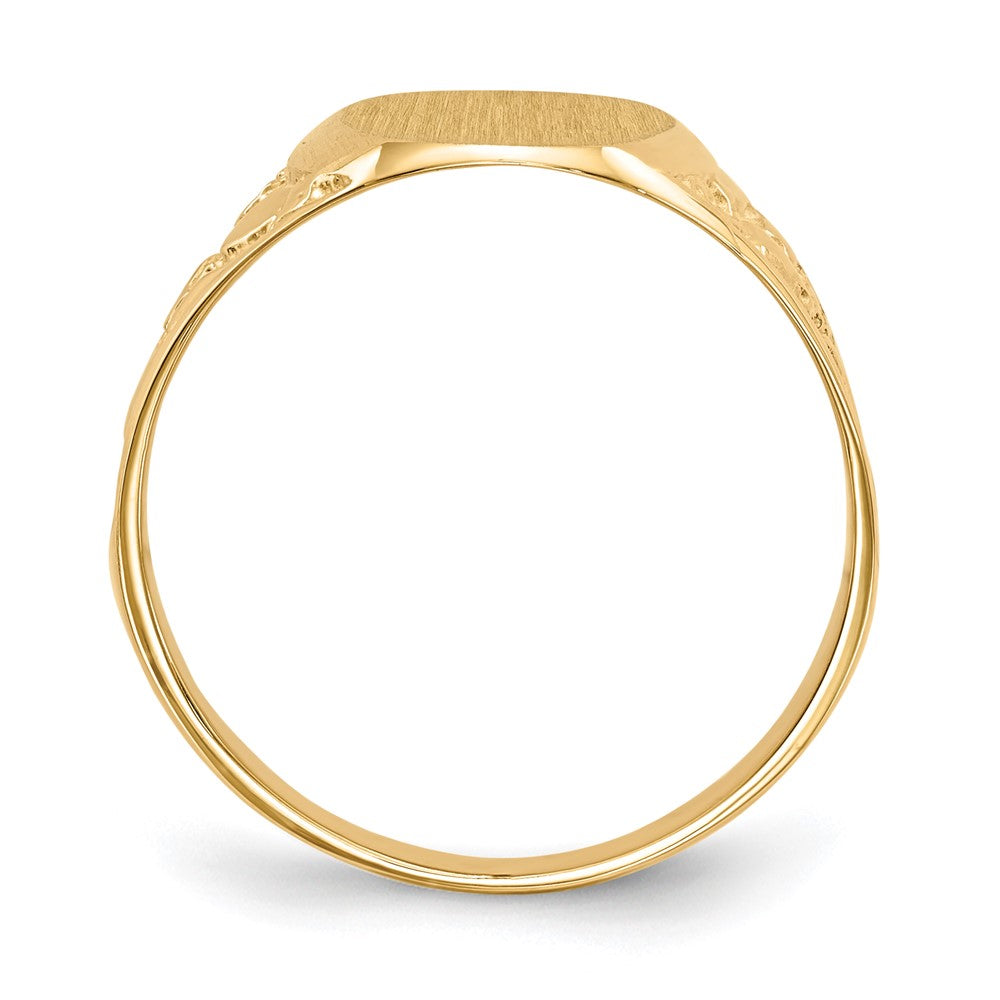 14k 11.0x14.5mm Closed Back Mens Signet Ring