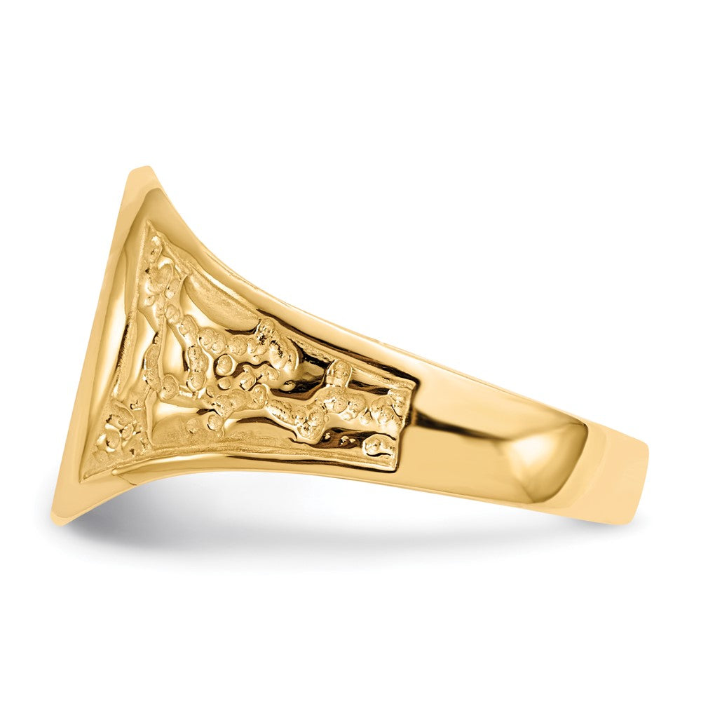 14k 11.0x14.5mm Closed Back Mens Signet Ring