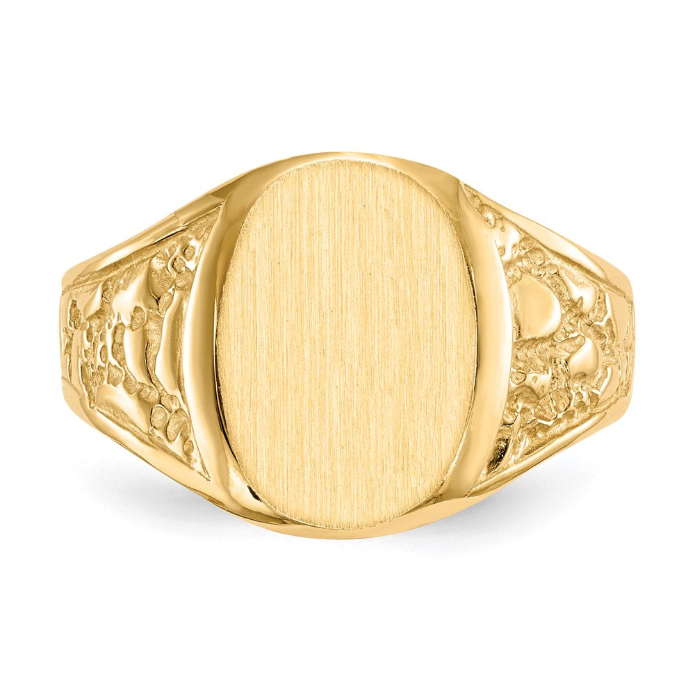 10ky14.5x11.0mm Closed Back Men's Signet Ring