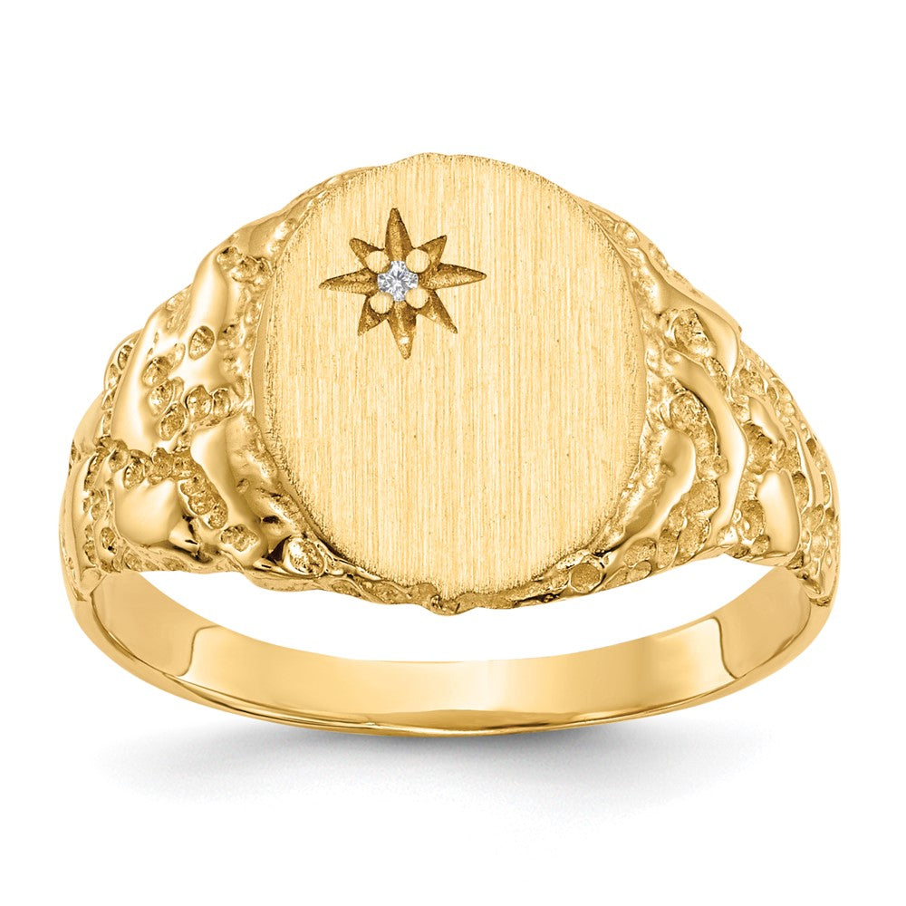 14k Yellow gold;Engravable;Diamond;Avail. in 10k yellow gold;Avail. in 18k yellow gold;Avail. in 14k white gold;Avail. in platinum;Avail. in 10k white gold;Avail. in 18k white gold;AA quality;Solid Back;Burnish