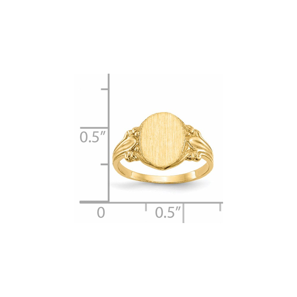 14k 8.0x10.0mm Closed Back Signet Ring