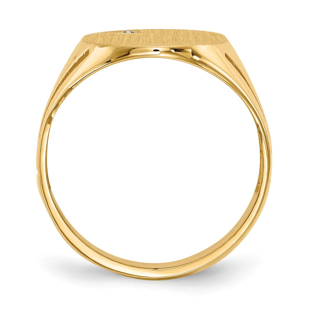 14k 14.0x16.0mm Open Back AA Diamond Mens Signet Ring