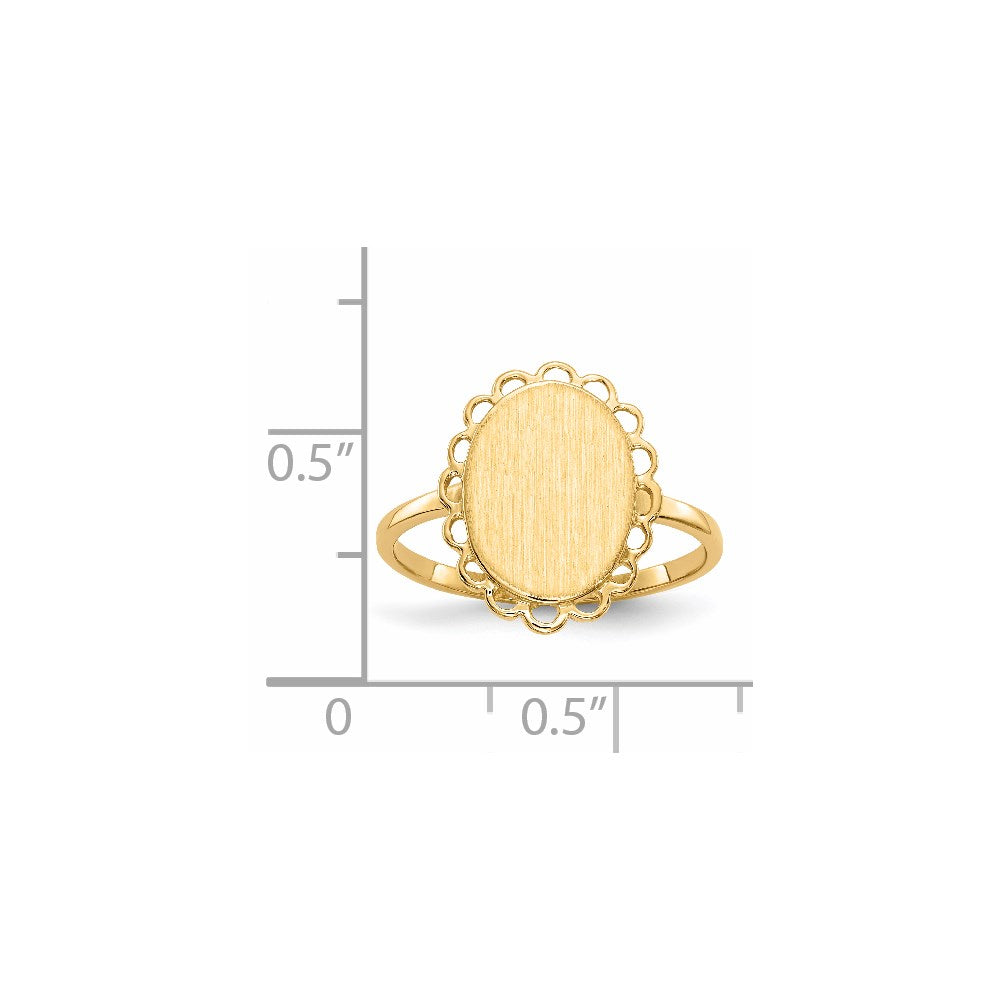 14k 9.0x12.0mm Open Back Signet Ring