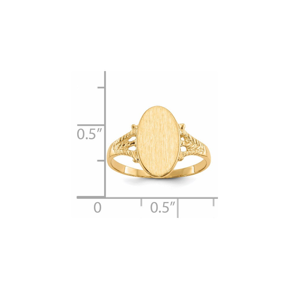 14k 8.5x14.0mm Closed Back Signet Ring