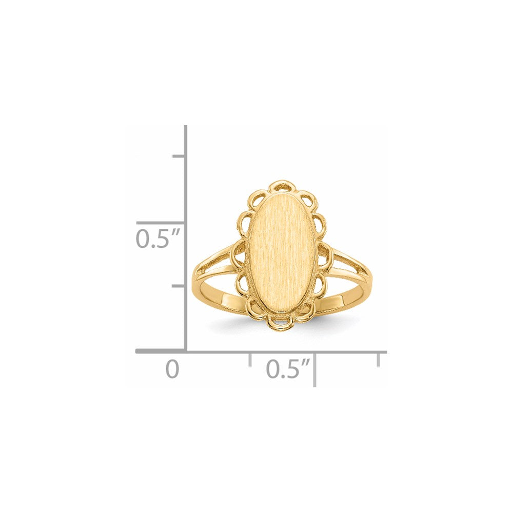 14k 7.0x13.0mm Open Back Signet Ring
