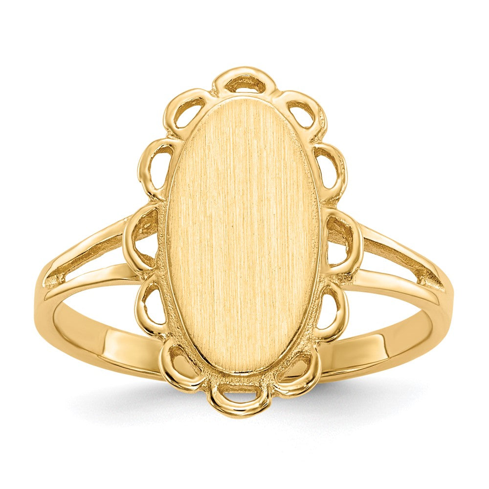 14k Yellow gold;Open back;Engravable;Avail. in 10k yellow gold;Avail. in 18k yellow gold;Avail. in platinum;Avail. in 10k white gold;Avail. in 18k white gold